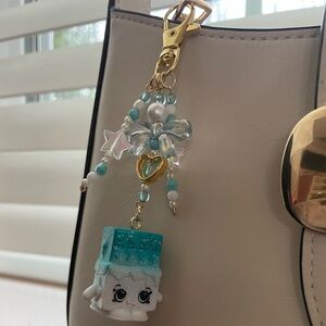 Shopkins chocolate Cute Blue and White Bag Charm